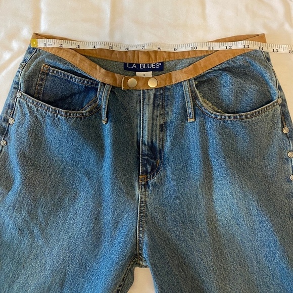 Vtg ‎ 90's-LA Blues-Flare-Mid Rise-Rivet-Denim Suede-Women's Size 8-Boho Country - Picture 11 of 12